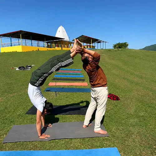 Yoga learner balance practice illustration