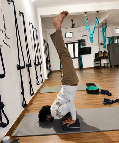 Stretching practice at Jyoti Yoga Dehradun